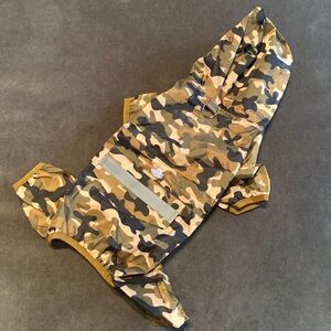 Dog Coat Jacket Suit with Hoodie Camouflage Design D-Ring for Leash Size L NWOT